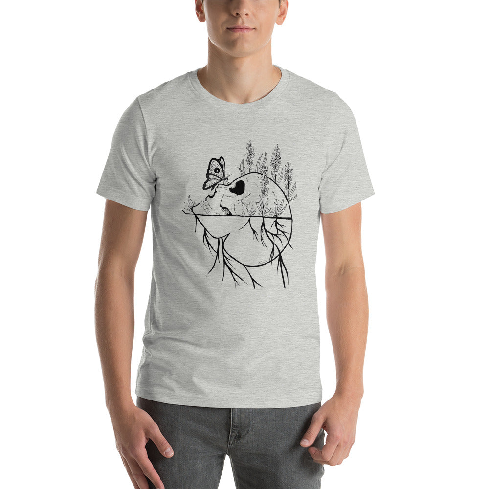 Short-Sleeve Unisex T-Shirt Skull and Butterfly