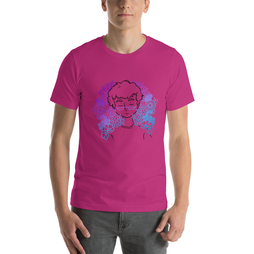 Short-Sleeve Unisex T-Shirt Amongst The Flowers (Black)