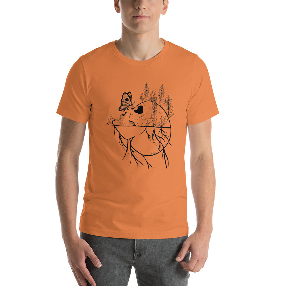 Short-Sleeve Unisex T-Shirt Skull and Butterfly