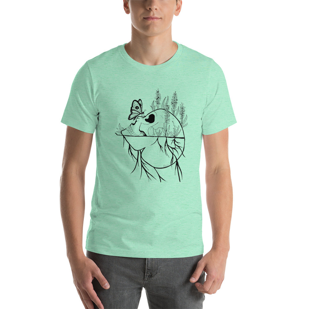 Short-Sleeve Unisex T-Shirt Skull and Butterfly