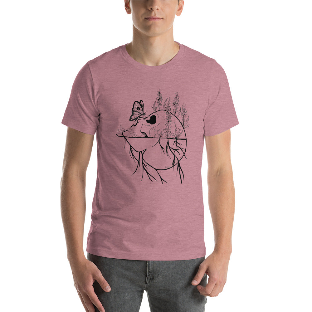 Short-Sleeve Unisex T-Shirt Skull and Butterfly