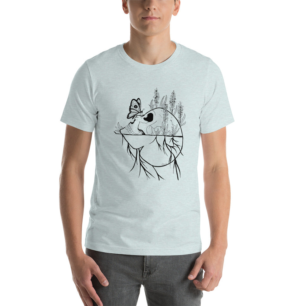 Short-Sleeve Unisex T-Shirt Skull and Butterfly