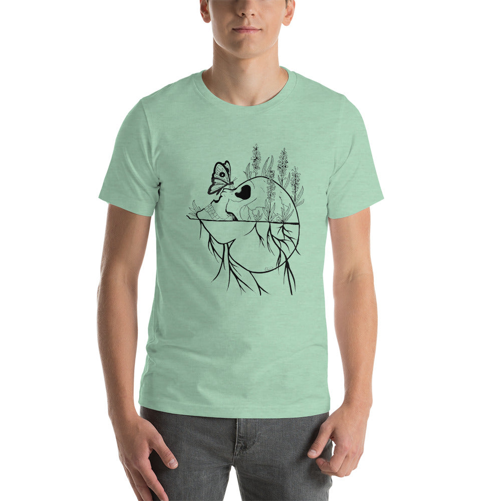Short-Sleeve Unisex T-Shirt Skull and Butterfly