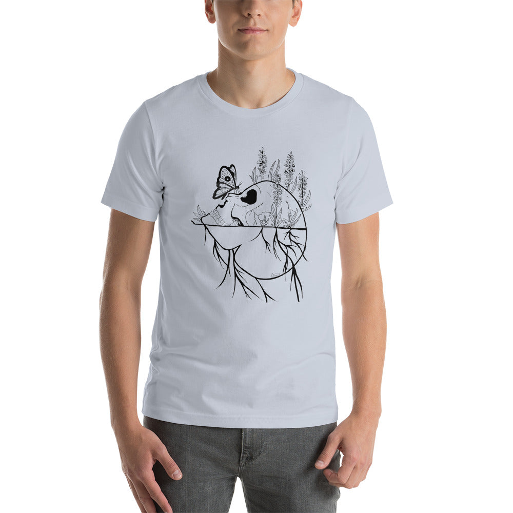 Short-Sleeve Unisex T-Shirt Skull and Butterfly