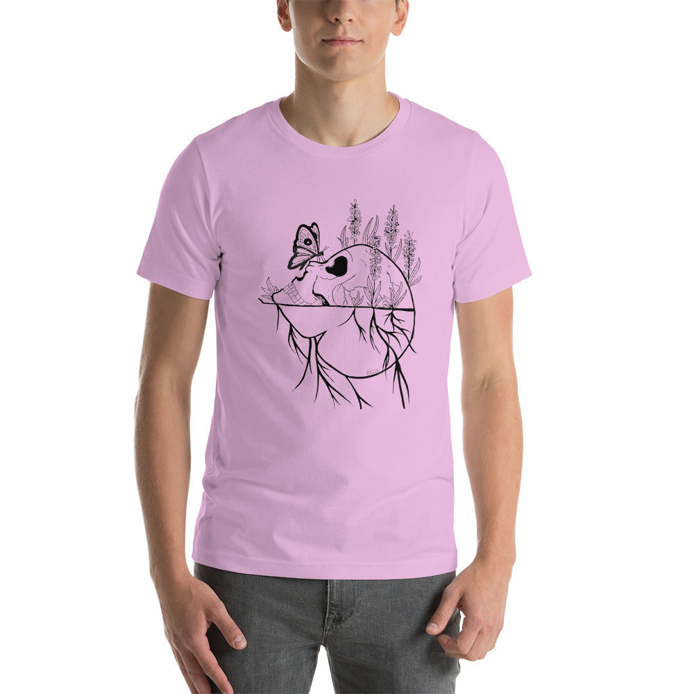 Short-Sleeve Unisex T-Shirt Skull and Butterfly