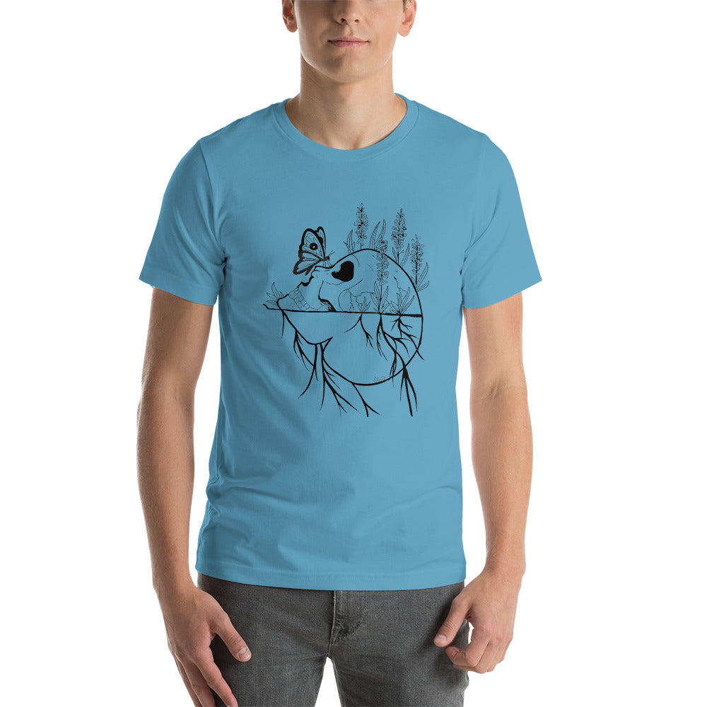 Short-Sleeve Unisex T-Shirt Skull and Butterfly
