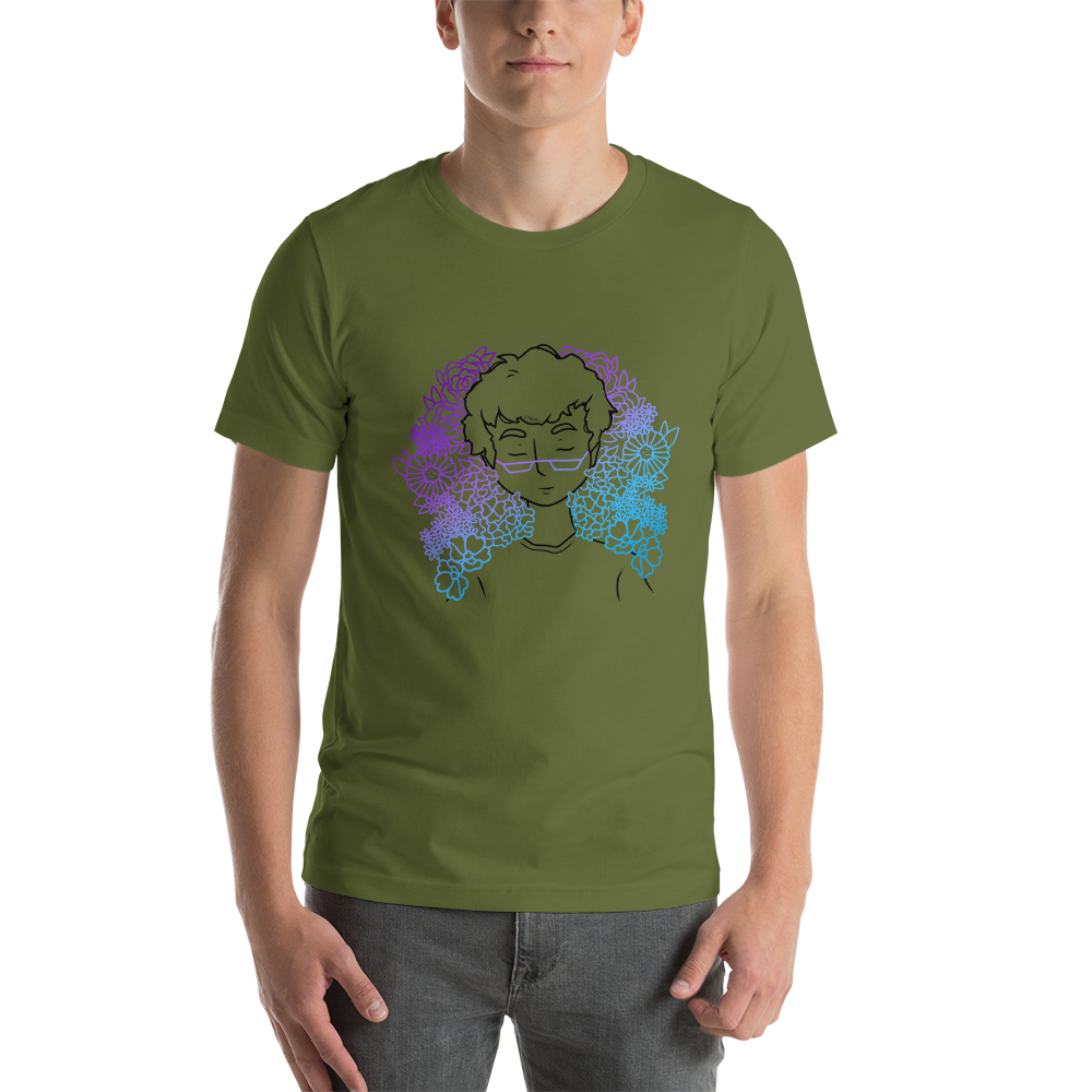 Short-Sleeve Unisex T-Shirt Amongst The Flowers (Black)