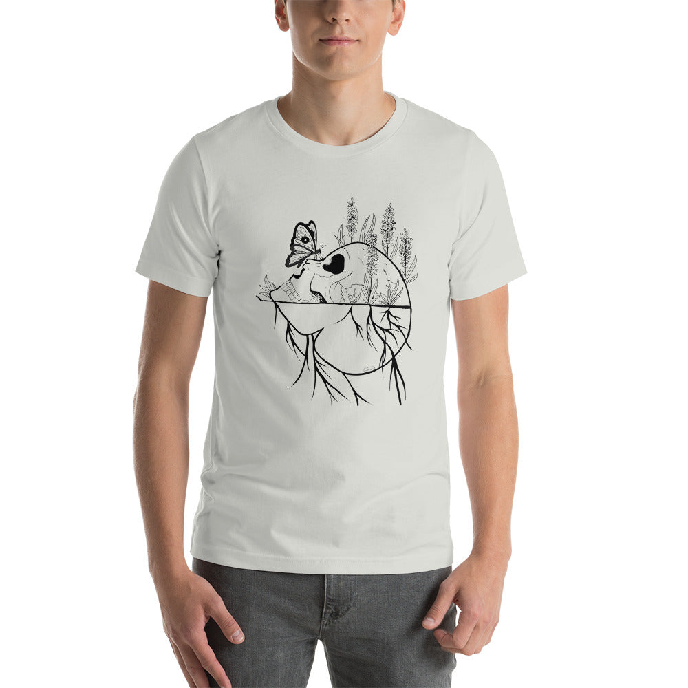 Short-Sleeve Unisex T-Shirt Skull and Butterfly
