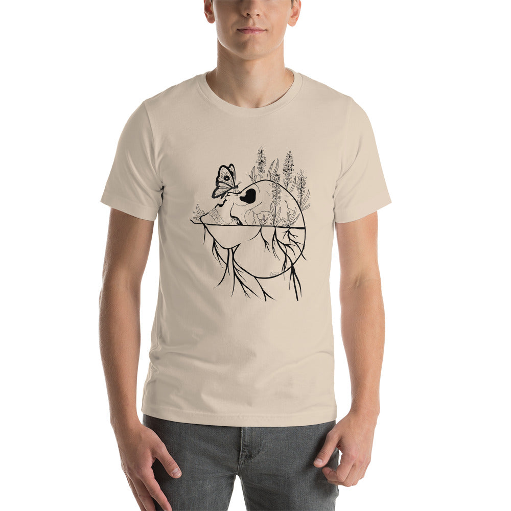 Short-Sleeve Unisex T-Shirt Skull and Butterfly