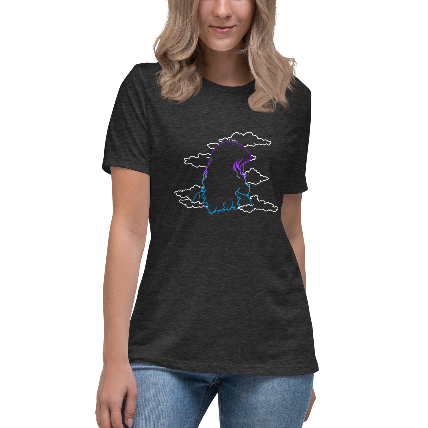 Women's Relaxed T-Shirt In The Clouds (White)