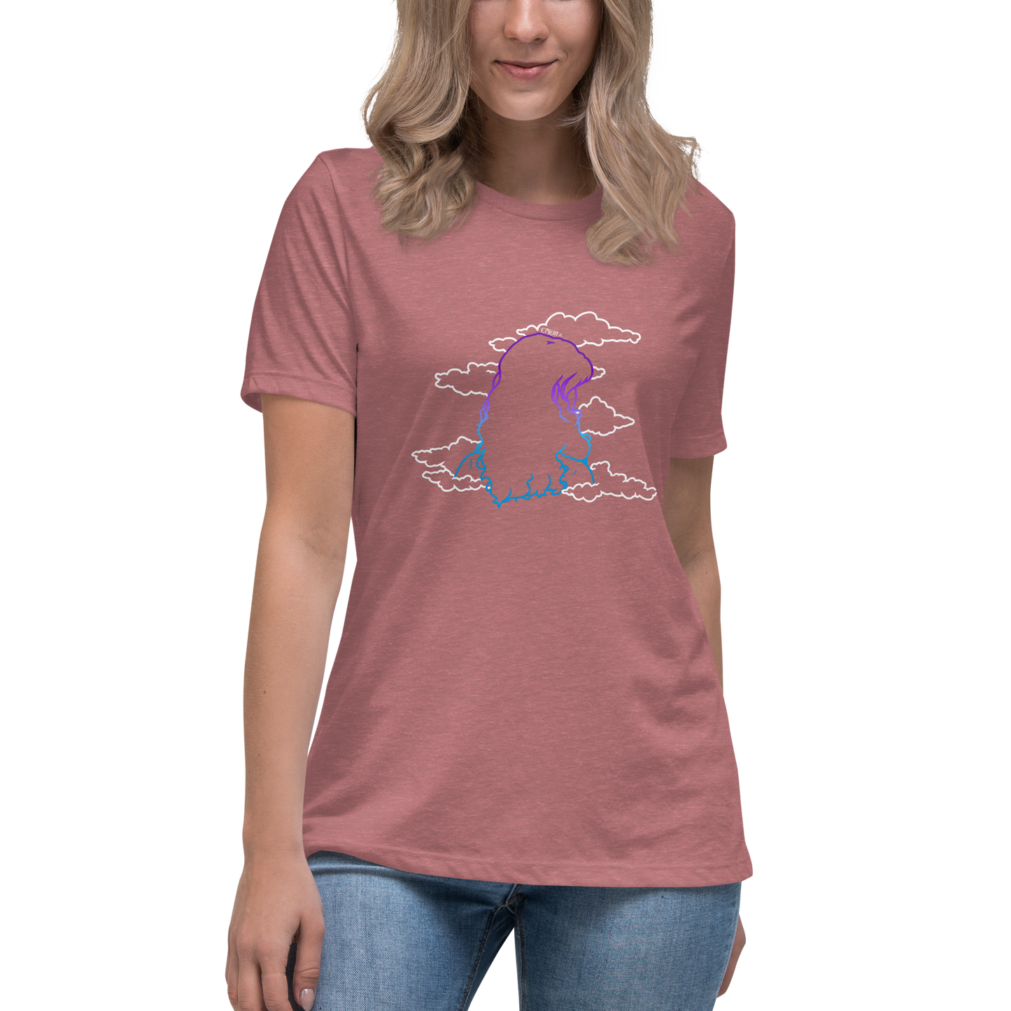 Women's Relaxed T-Shirt In The Clouds (White)