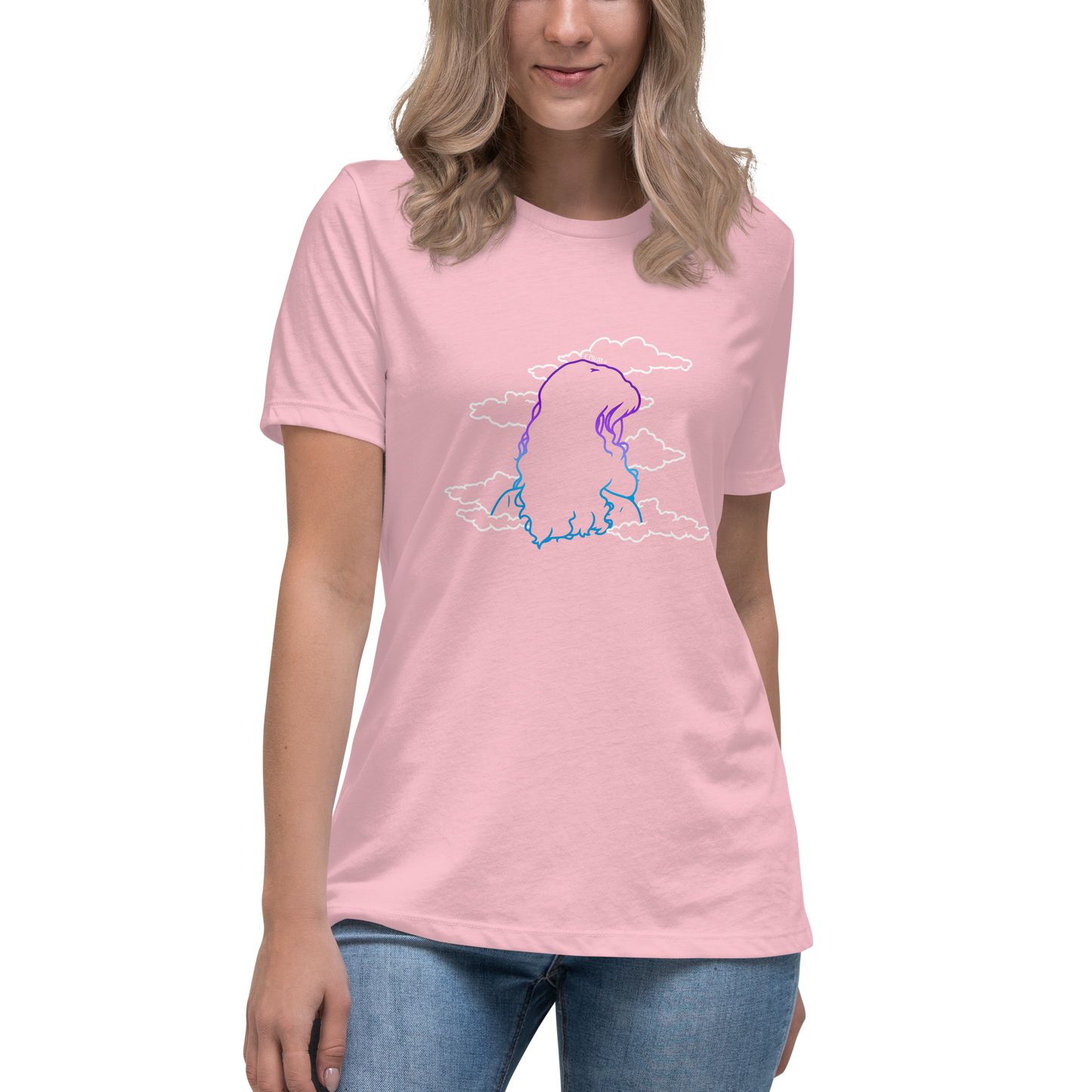 Women's Relaxed T-Shirt In The Clouds (White)