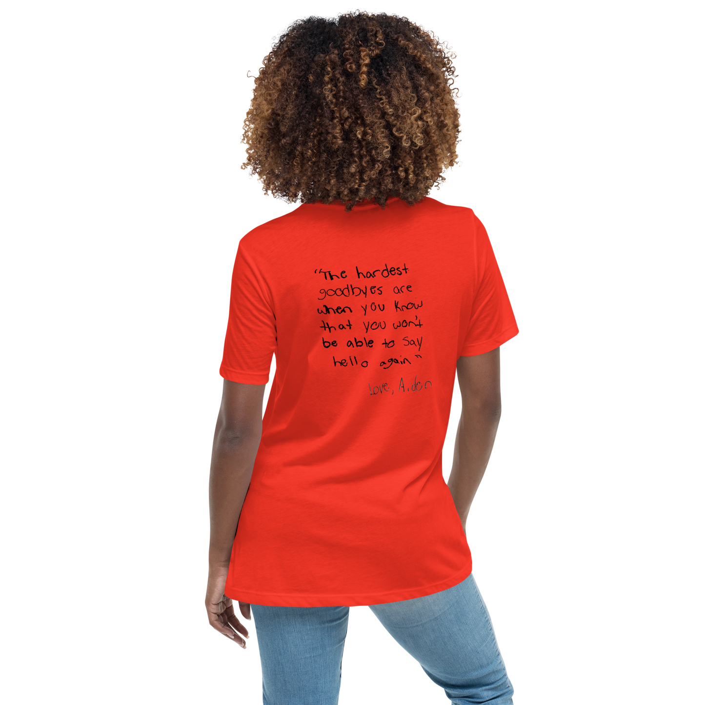 Women's Relaxed T-Shirt Aiden Quote