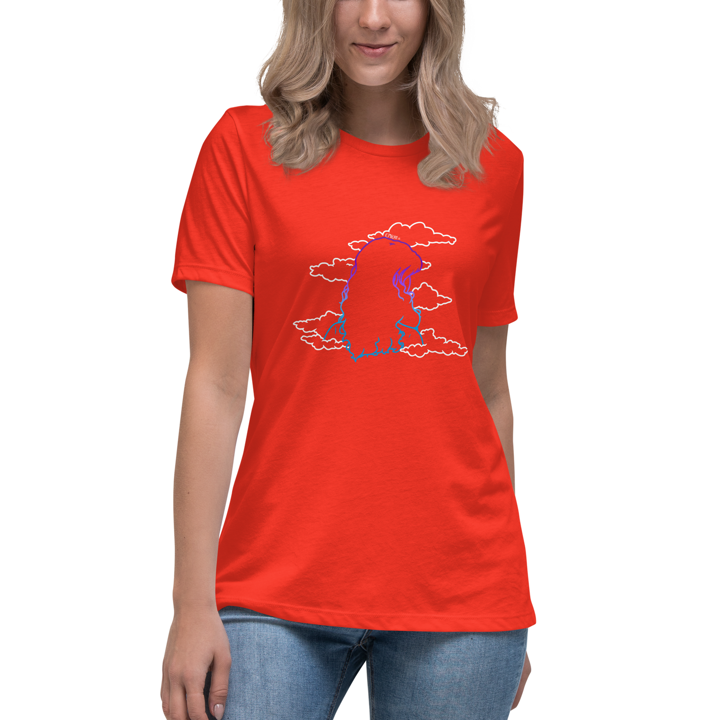 Women's Relaxed T-Shirt In The Clouds (White)