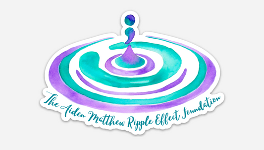 The Aiden Matthew Ripple Effect Foundation Logo White Sticker