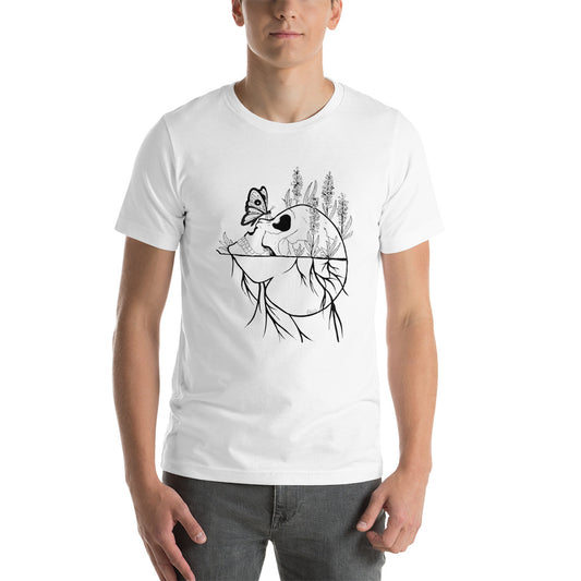 Short-Sleeve Unisex T-Shirt Skull and Butterfly