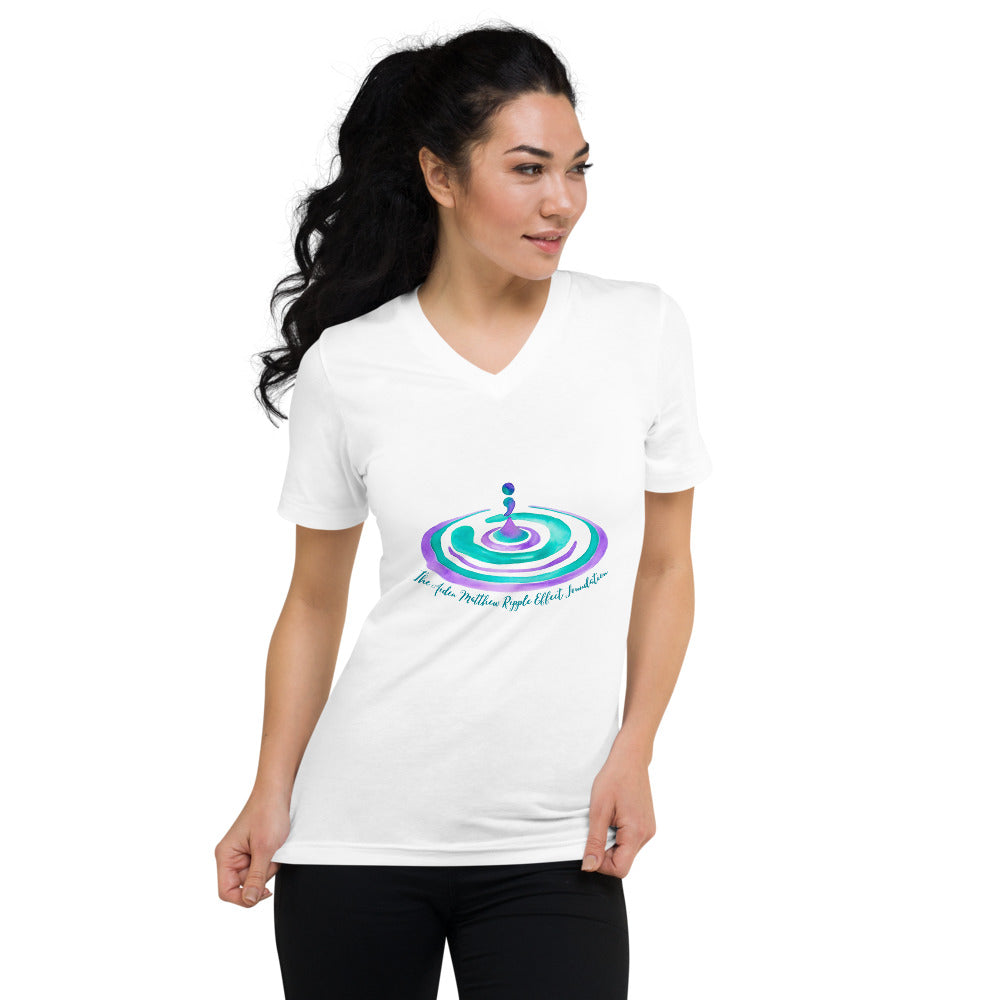 Unisex Short Sleeve V-Neck T-Shirt TAMREF Logo (Front Design Only)