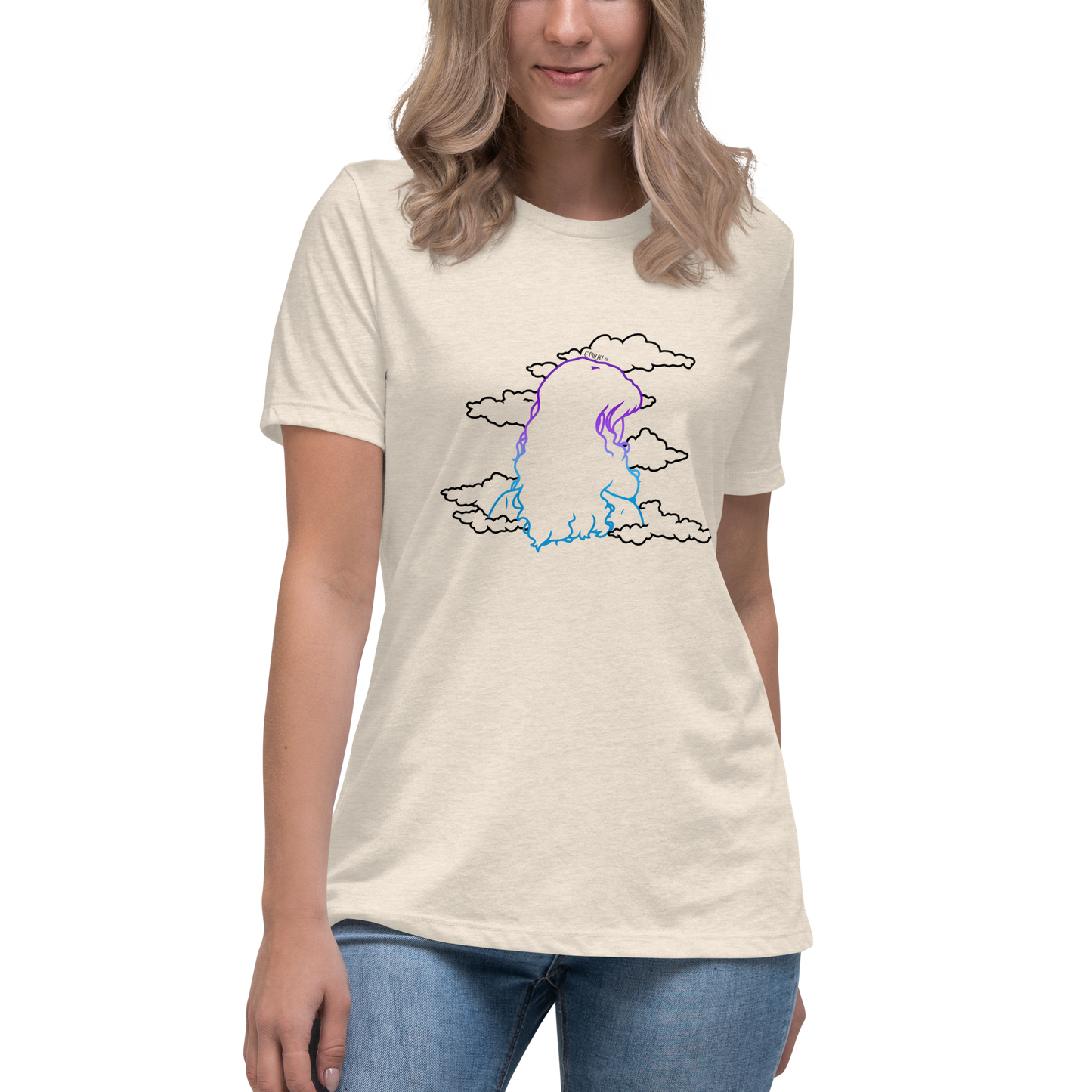 Women's Relaxed T-Shirt In The Clouds (Black)